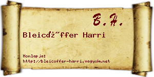 Bleicöffer Harri névjegykártya